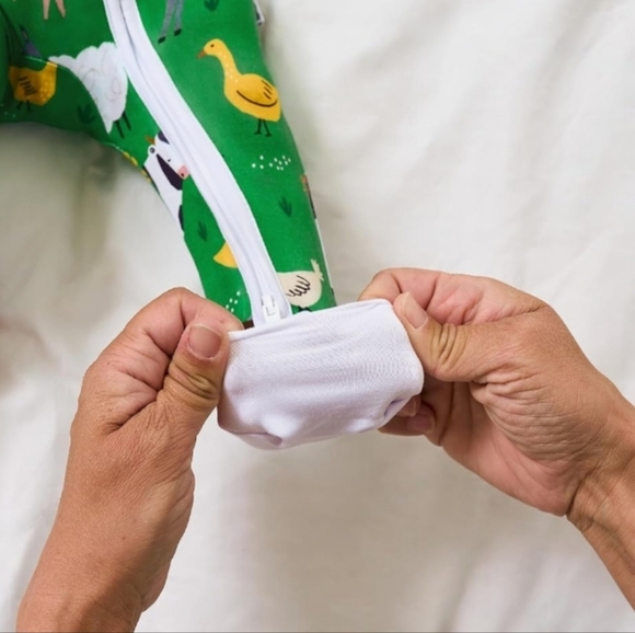 Little Sleepies Green Farm Animal Zippies Pajama Onesie - Picture 4 of 14